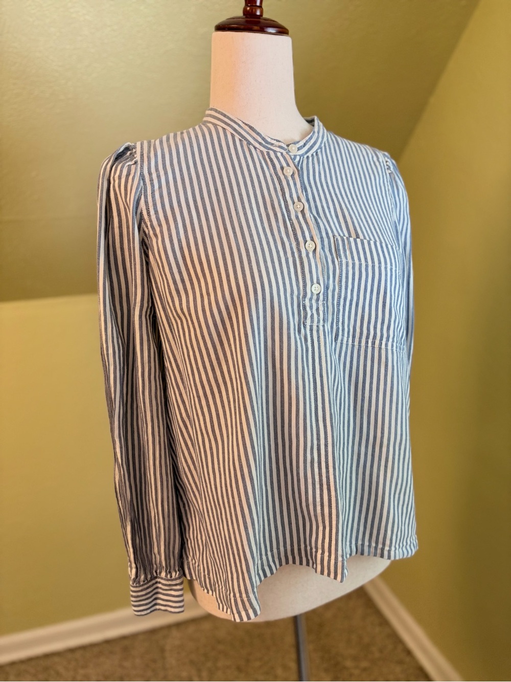 Madewell Blue and White Striped Top 100% Cotton Autumn Nautical